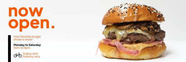 Burger Shack Opening Twitter Header Design Image Preview