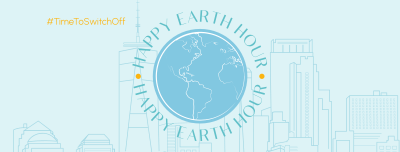Earth Hour Lineart Facebook cover Image Preview