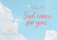 God Cares Postcard Image Preview