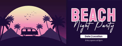 Beach Night Party Facebook cover Image Preview