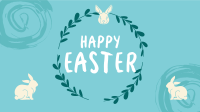 Easter Bunny Wreath Facebook Event Cover Design