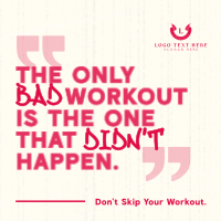 Grunge Fitness Quote Instagram Post Preview