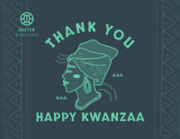 Kwanzaa African Woman Thank You Card Image Preview