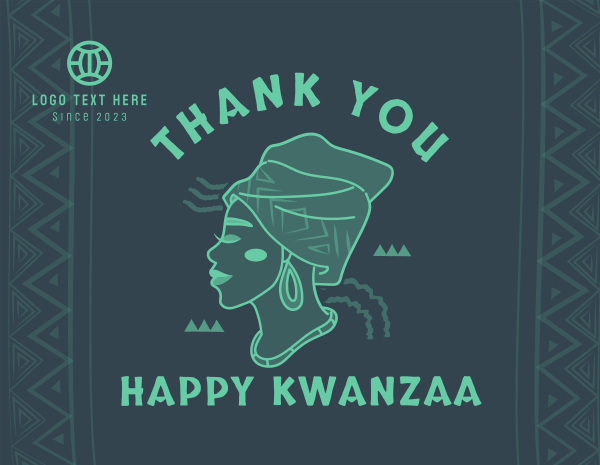 Kwanzaa African Woman Thank You Card Design Image Preview