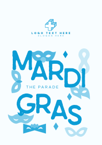 Mardi Gras Parade Mask Flyer Design