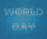 Simple Minimalist Ocean Day Facebook Post Design