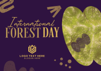 Doodle Shapes Forest Day Postcard Design