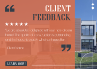 Customer Feedback on Construction Postcard Image Preview