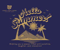 Vintage Summer Greeting Facebook Post Design