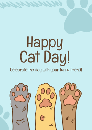 Cat Day Paws Flyer Image Preview
