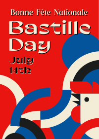 Bastille Day Geometric Poster Design