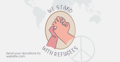 World Refugee Hand Lineart Facebook ad Image Preview