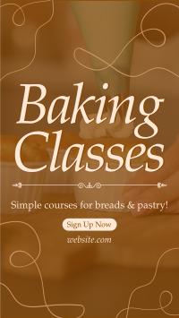 Baking Classes Facebook Story Design