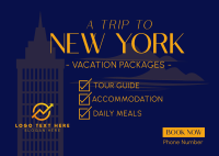 NY Travel Package Postcard Image Preview