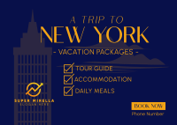 NY Travel Package Postcard Design