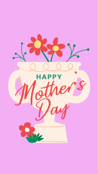Mother's Day Trophy Greeting Facebook Story Design
