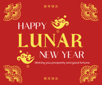 Good Fortune Lunar Year Facebook Post Design