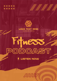 Grunge Fitness Podcast Poster Preview