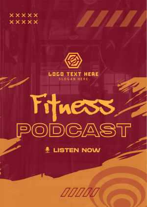 Grunge Fitness Podcast Poster Image Preview