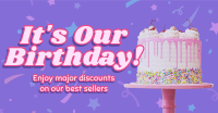 It's Our Birthday Doodles Facebook Ad Design