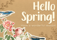 Scrapbook Hello Spring Postcard Design