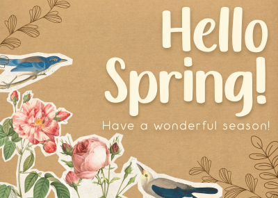 Scrapbook Hello Spring Postcard Image Preview