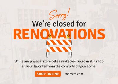 Closed for Renovations Postcard Image Preview