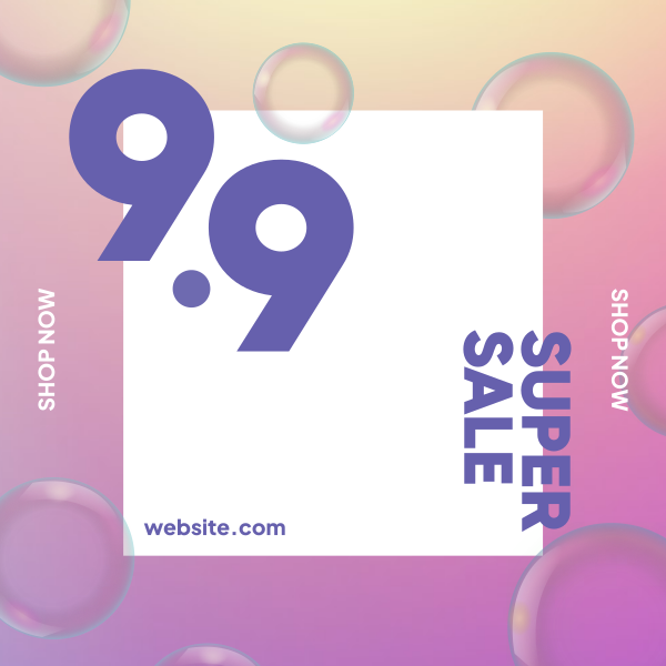 9.9 Sale Bubbles Instagram Post Design Image Preview