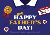 Illustration Father's Day Postcard Image Preview