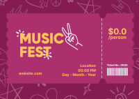 Music Fest Doodle Postcard Image Preview