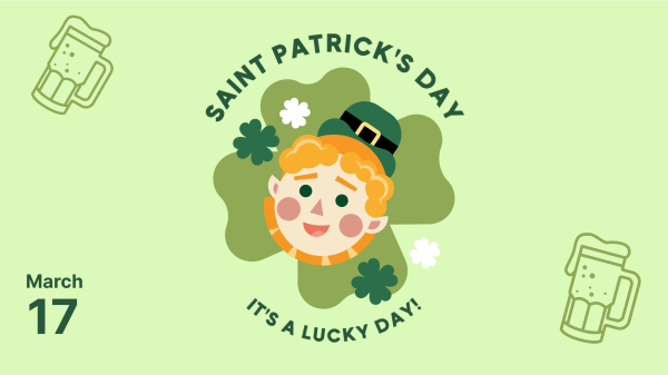 Smiling St. Patrick Facebook Event Cover Design Image Preview