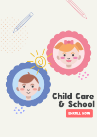 Childcare and School Enrollment Flyer Design