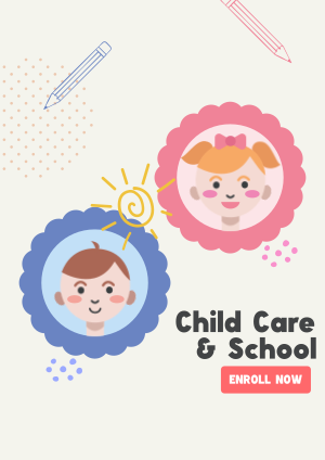 Childcare and School Enrollment Flyer Image Preview