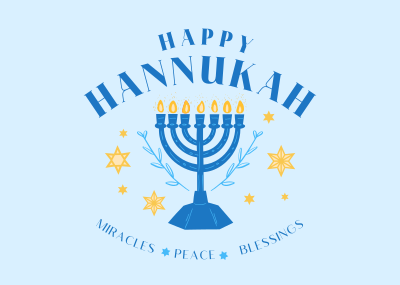 Hanukkah Menorah Greeting Postcard Image Preview