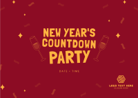 New Year Countdown Party Postcard Design