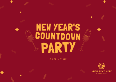 New Year Countdown Party Postcard Image Preview