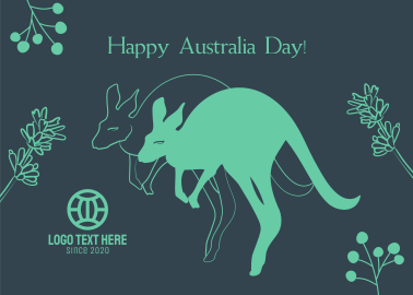 Australia Day Kangaroo Postcard