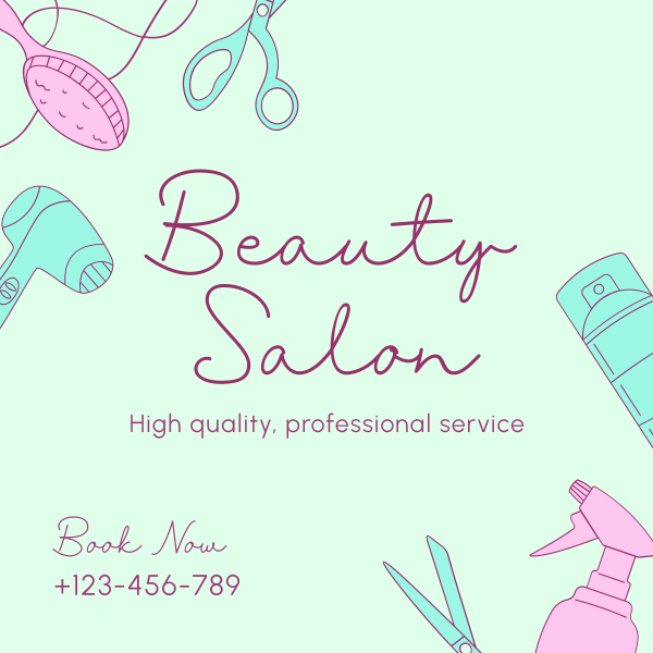 Beauty Salon Services Instagram Post Design Image Preview