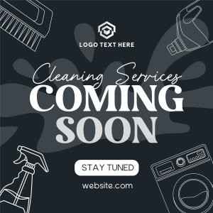 Coming Soon Cleaning Services Instagram post Image Preview