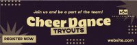 Quirky Cheerleading Tryouts Twitter Header Preview