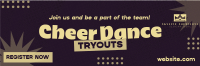 Quirky Cheerleading Tryouts Twitter Header Image Preview