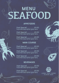 Rustic Seafood Restaurant Menu Design