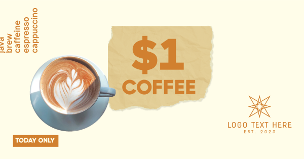 $1 Coffee Cup Facebook Ad Design Image Preview