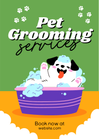 Dog Bath Grooming Flyer Design