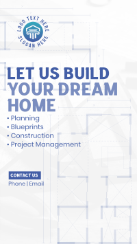 Blueprint Construction TikTok Video Design