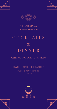Cocktails and Dinner Invitation Image Preview
