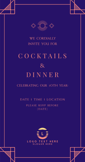 Cocktails and Dinner Invitation Image Preview