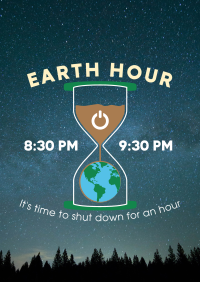 Earth Hour Glass Poster Design