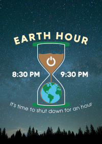 Earth Hour Glass Poster Image Preview