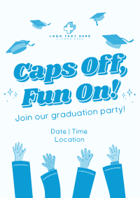Caps Off Fun On Graduation Party Flyer Image Preview